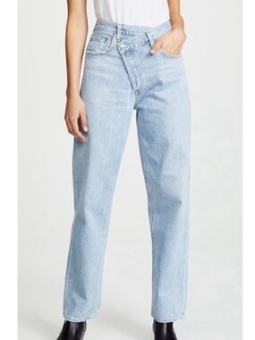 Agolde Crisscross Jeans size 25 light wash slight distressed